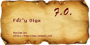 Fáy Olga névjegykártya